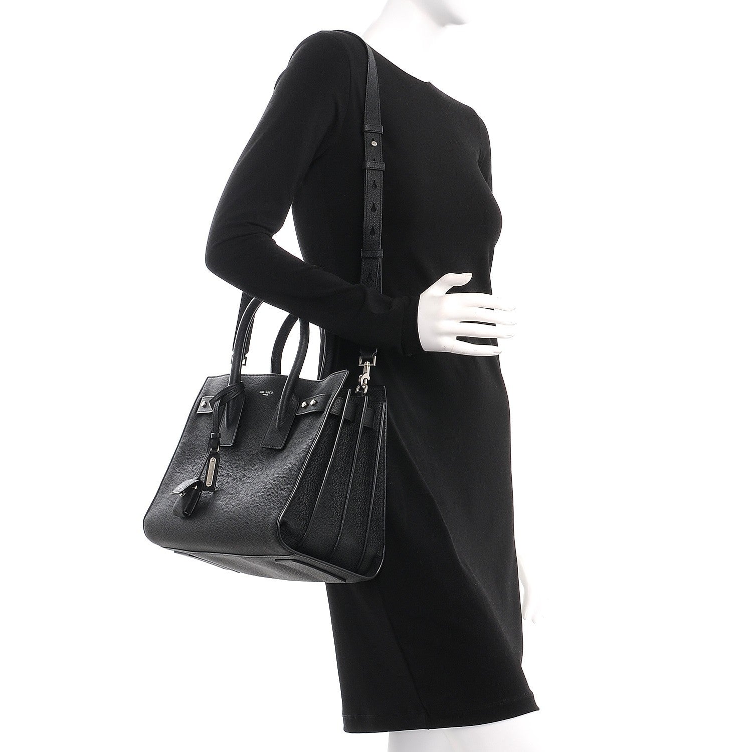 Saint Laurent Grained Calfskin Small Supple Sac De Jour Black 2 of 11