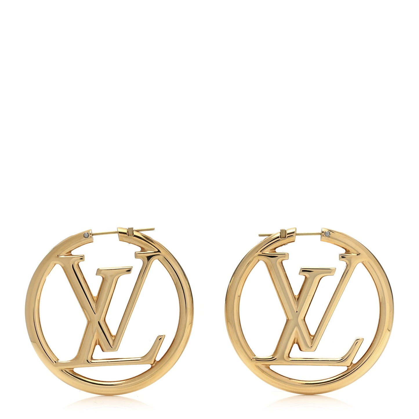 Metal Louise Hoop Earrings Gold