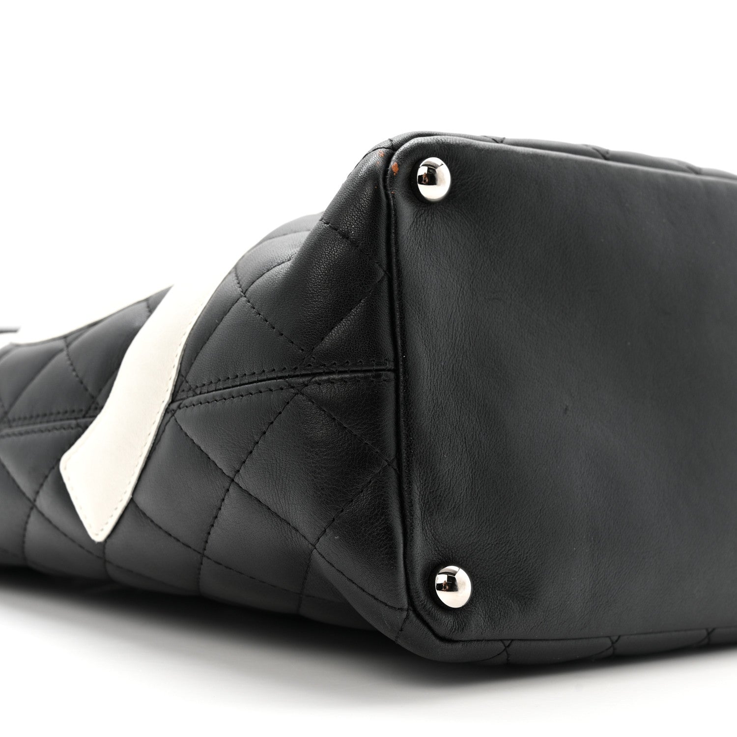Chanel Calfskin Quilted Medium Cambon Tote Black White 9 of 15