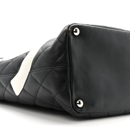 Chanel Calfskin Quilted Medium Cambon Tote Black White 9 of 15
