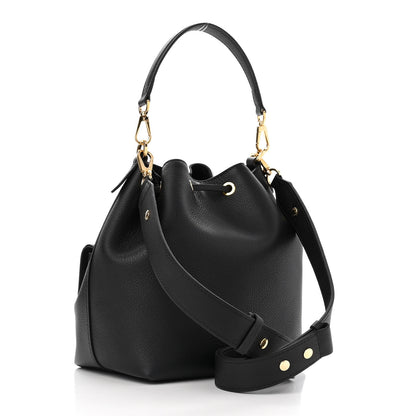 Louis Vuitton Calfskin Lockme Bucket MM Black 3 of 10