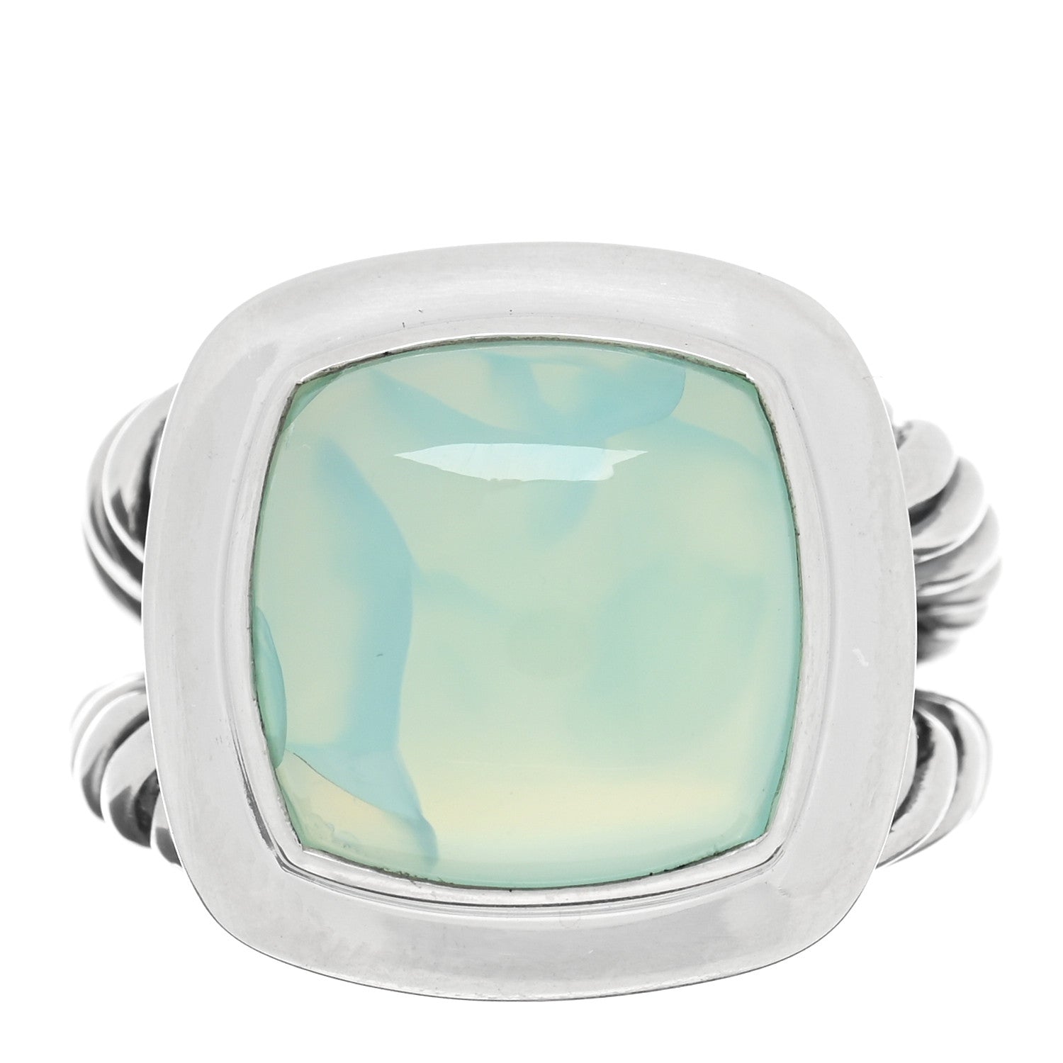 David Yurman Sterling Silver Chalcedony 14mm Albion Ring 55 7.25 1 of 4