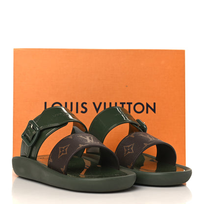 Louis Vuitton Monogram Sunbath Flat Mule Sandals 37 Kaki 8 of 8