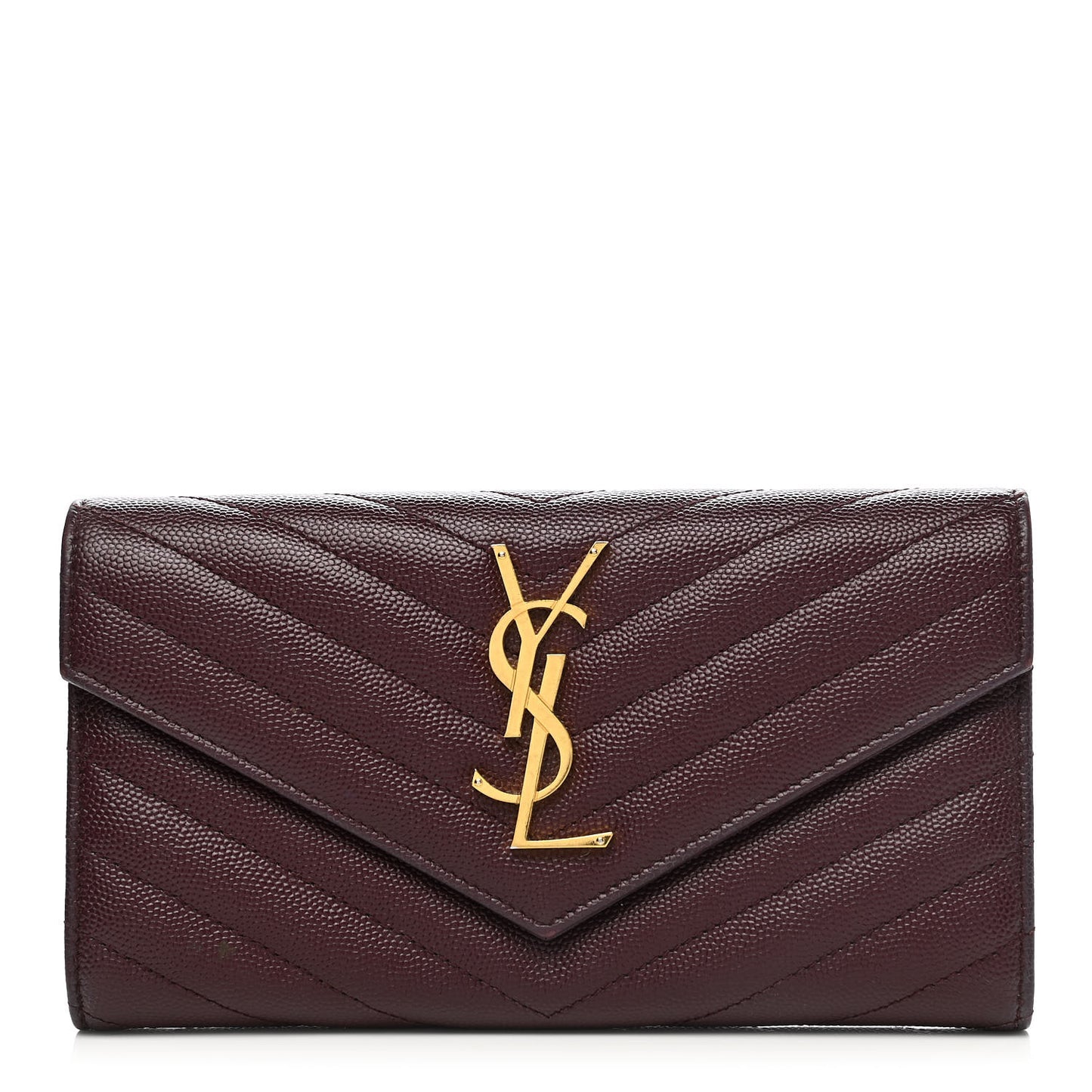 Grain De Poudre Matelasse Chevron Monogram Flap Wallet Rouge Legion