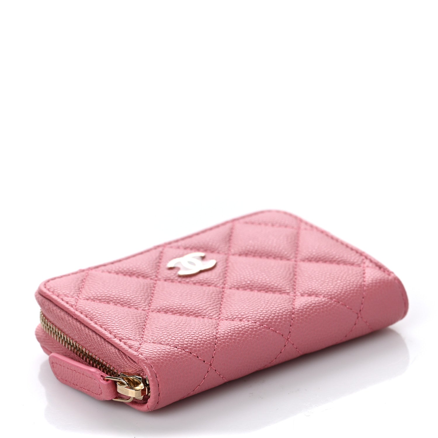 Chanel Caviar Quilted Zip Coin Purse Pink 4 of 8