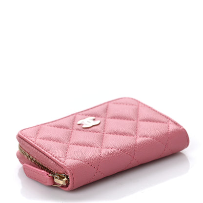 Chanel Caviar Quilted Zip Coin Purse Pink 4 of 8