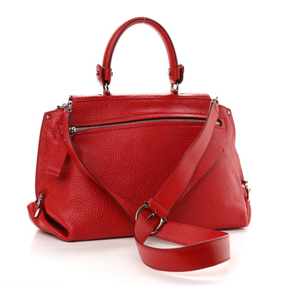 Salvatore Ferragamo Grained Calfskin Sofia Satchel Red 3 of 9