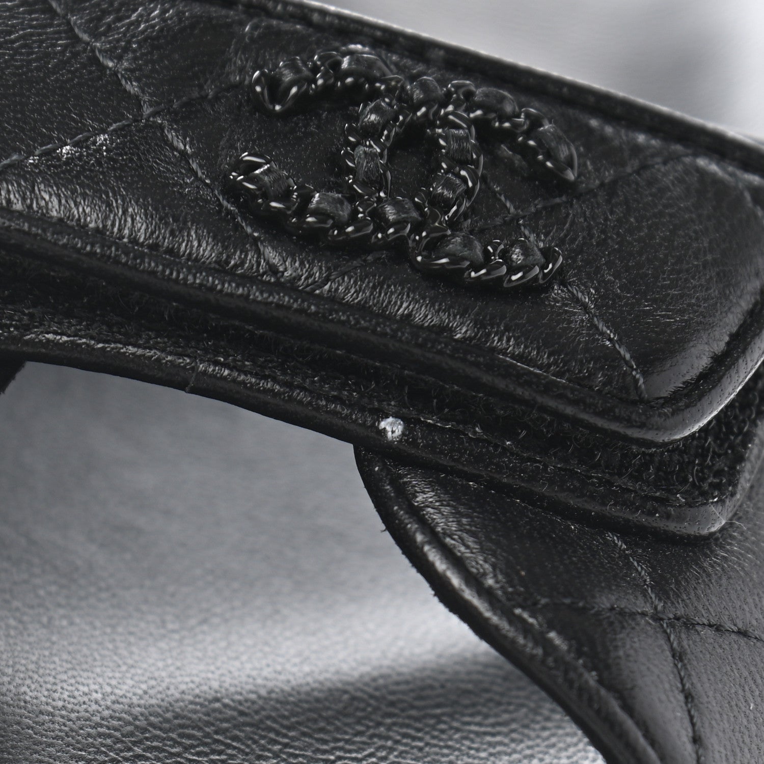 Chanel Lambskin Quilted Velcro Dad Sandals 35.5 So Black 9 of 11