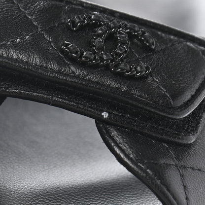 Chanel Lambskin Quilted Velcro Dad Sandals 35.5 So Black 9 of 11