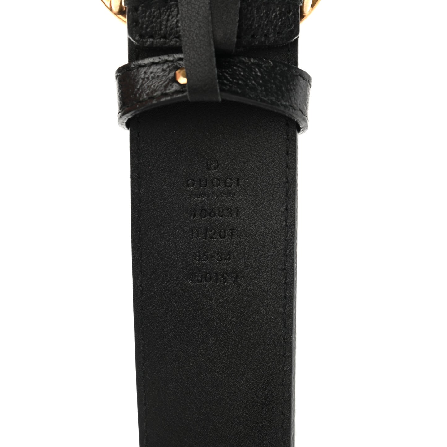Textured Dollar Calfskin Double G 40mm Belt 85 34 Black