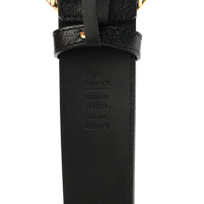 Gucci Textured Dollar Calfskin Double G 40mm Belt 85 34 Black 3 of 6