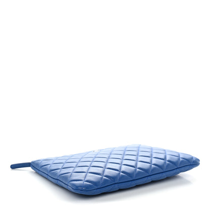 Chanel Lambskin Quilted Medium Cosmetic Case Blue 4 of 7