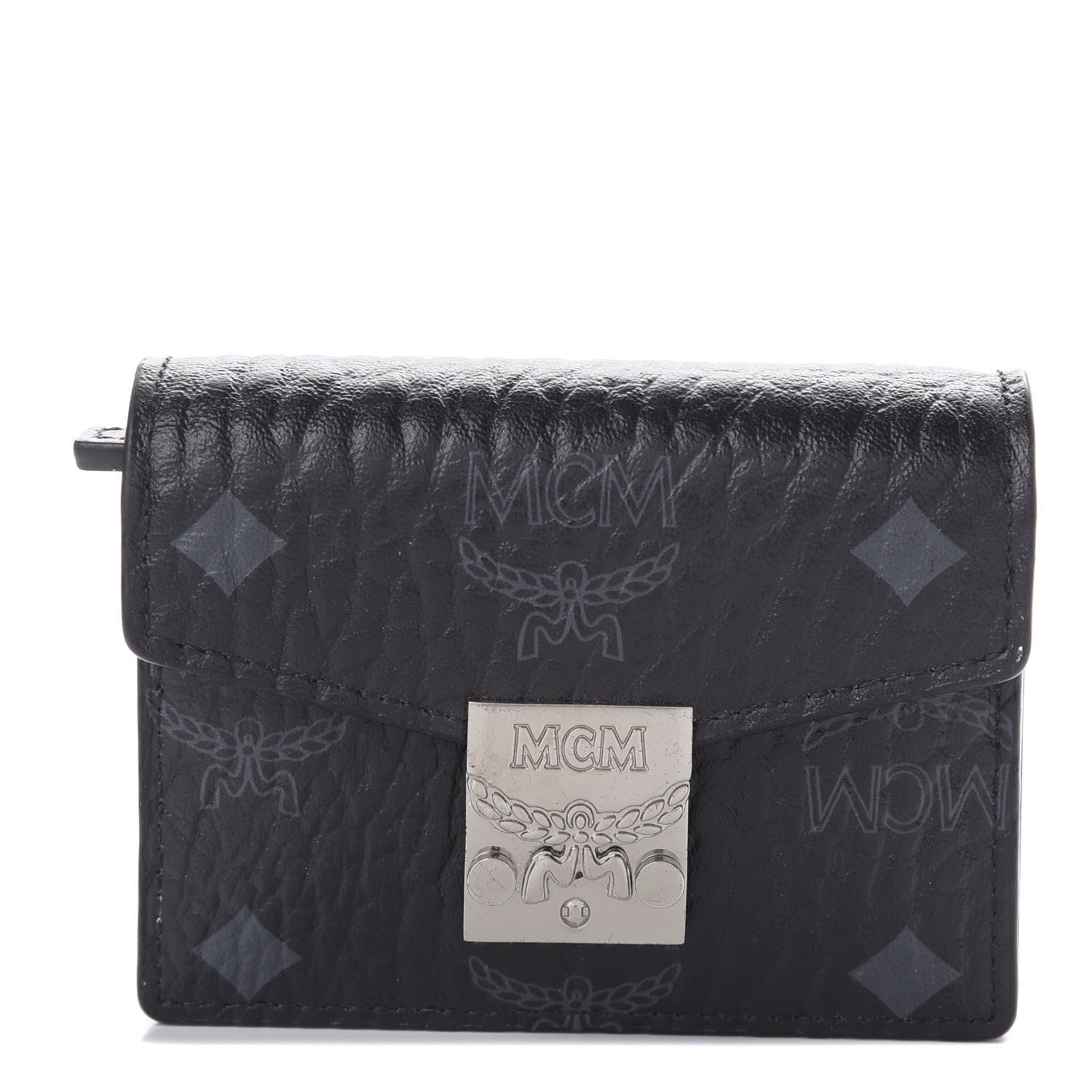 MCM Visetos Mini Accordion Card Wallet Black 1 of 6