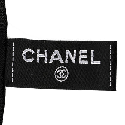 Chanel Silk Slim Bandeau Scarf Black White 3 of 4