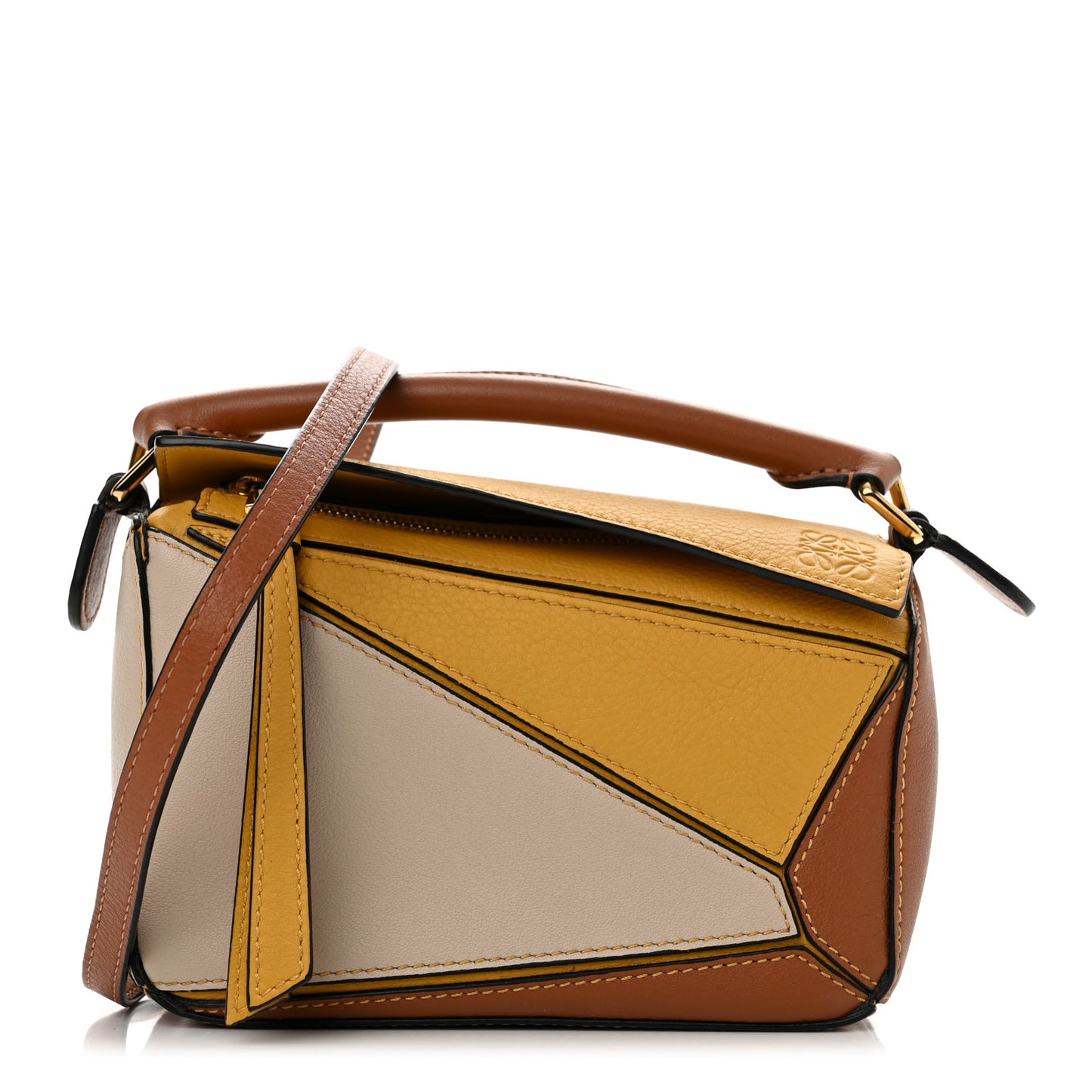 Calfskin Mini Puzzle Bag Mustard Tan