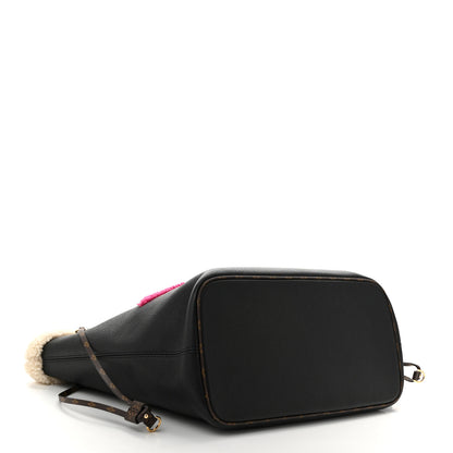 Louis Vuitton Calfskin Monogram Teddy Neverfull MM Black 4 of 12