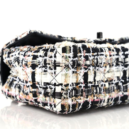 Chanel Tweed Quilted Mini Rectangular Flap White Black Multicolor 5 of 9