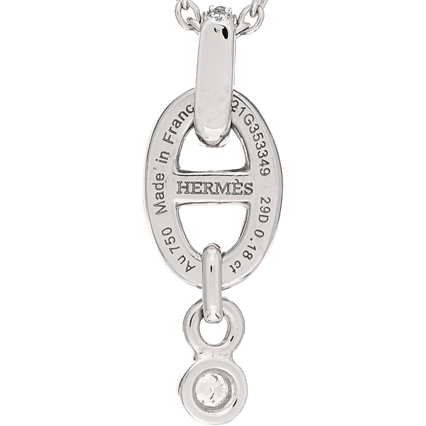 18K White Gold Diamond PM Chaine d'Ancre Enchainee Necklace