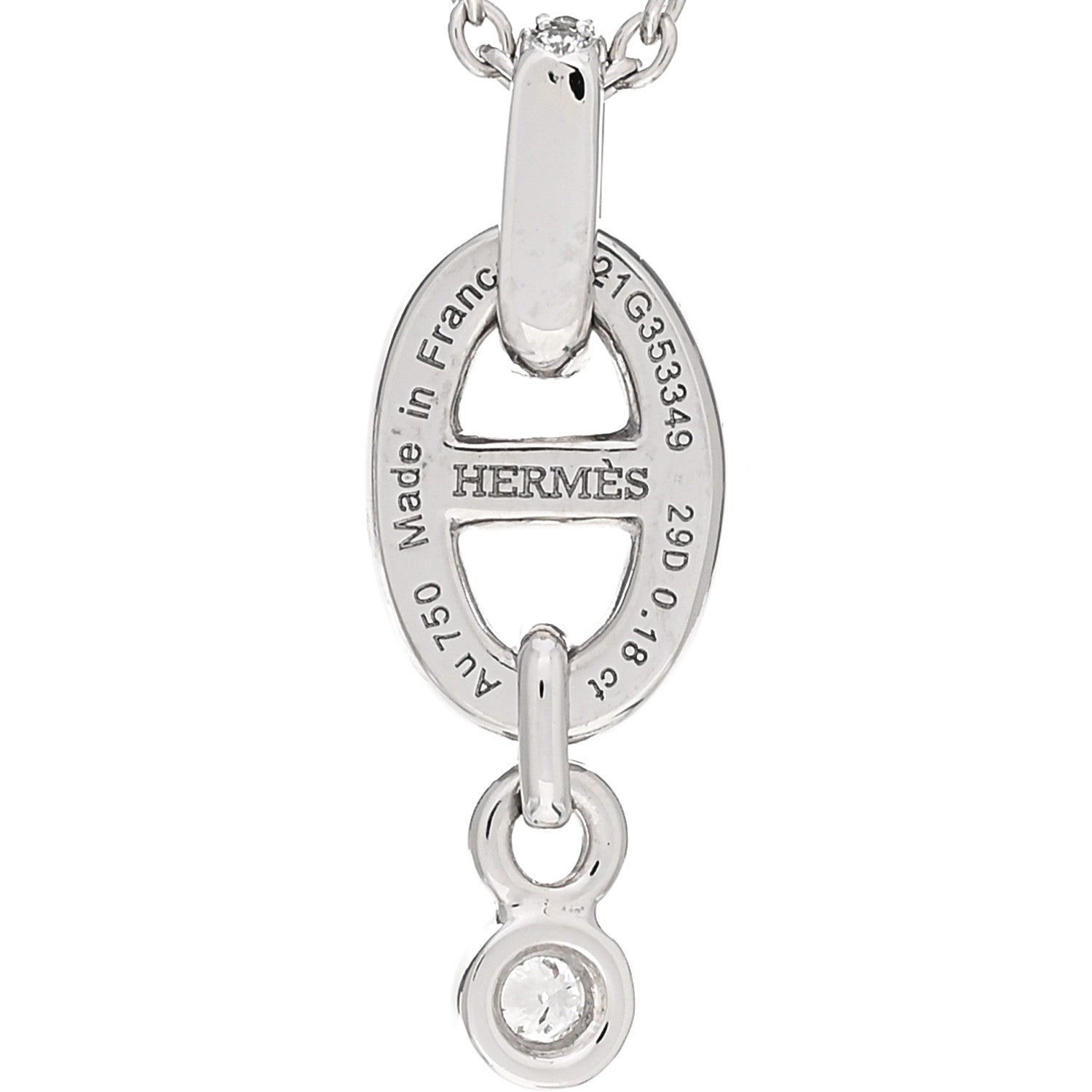 Hermes 18K White Gold Diamond PM Chaine d'Ancre Enchainee Necklace 4 of 5