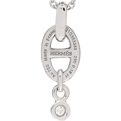 Hermes 18K White Gold Diamond PM Chaine d'Ancre Enchainee Necklace 4 of 5