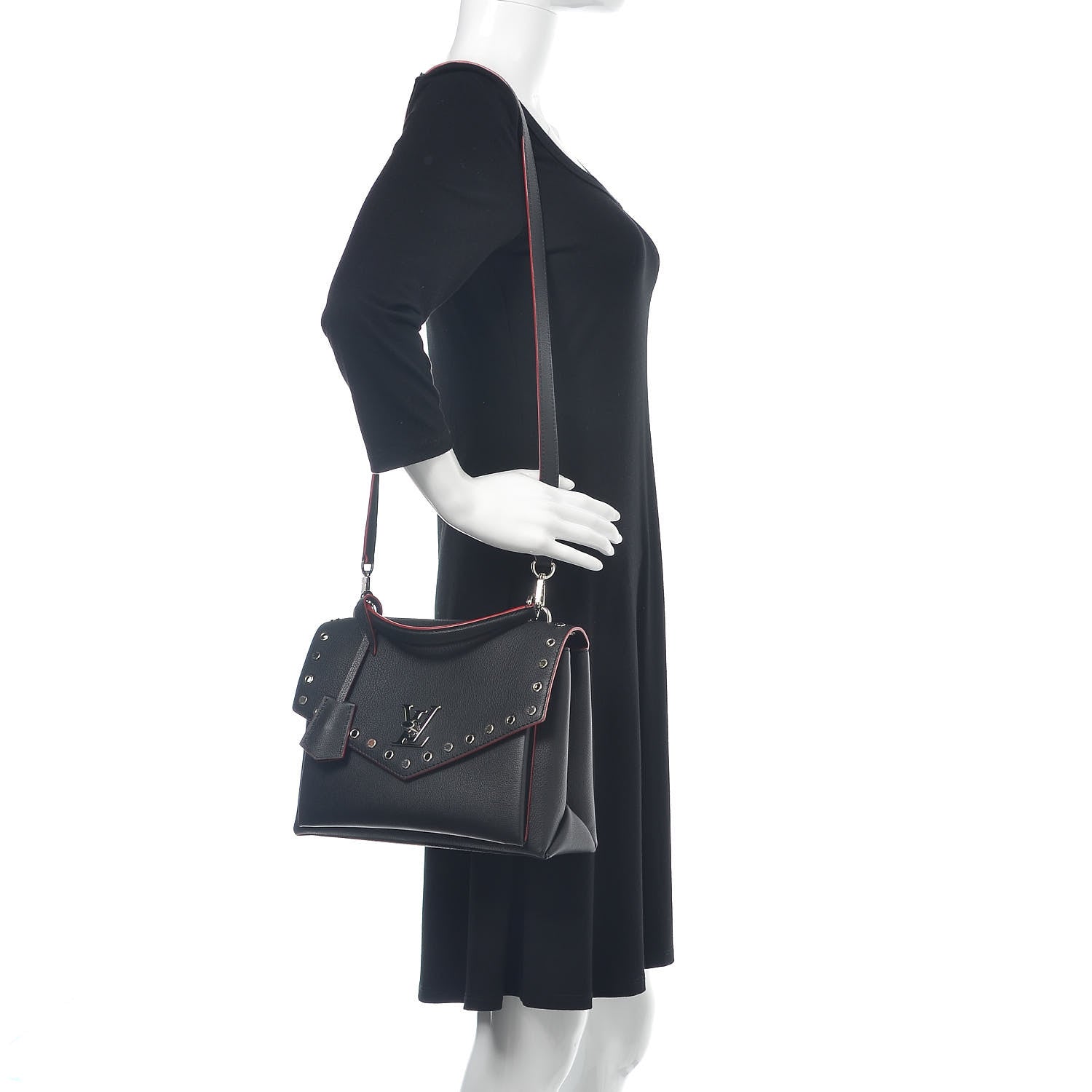 Louis Vuitton Soft Calfskin My Lockme Rivets Black 2 of 8