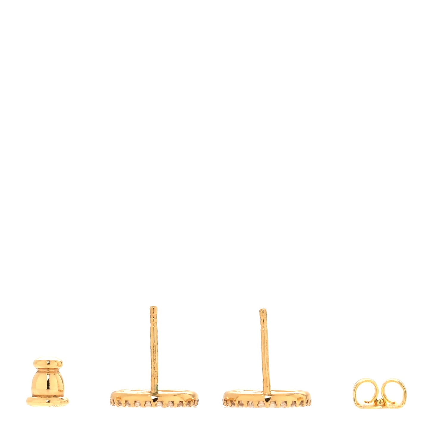 FF Crystal Round Earrings Gold