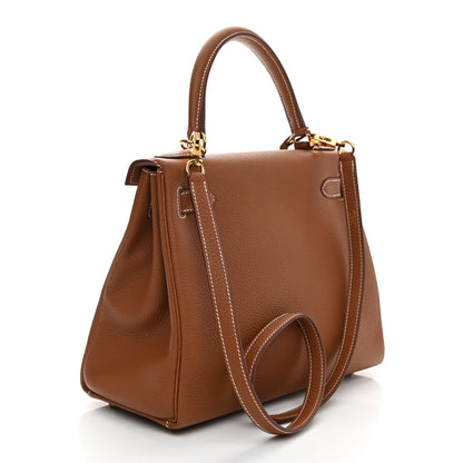 Hermes Taurillon Clemence Kelly Retourne 28 Gold 3 of 12