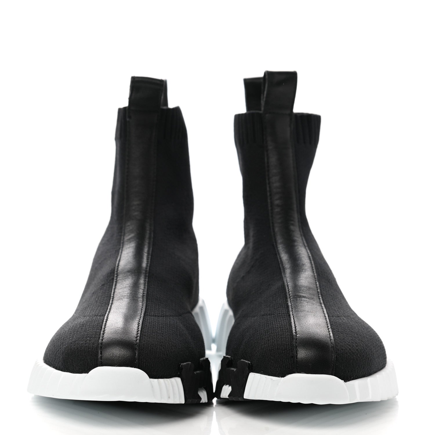 Hermes Technical Canvas Goatskin Fun Sneakers 39 Black White 2 of 9