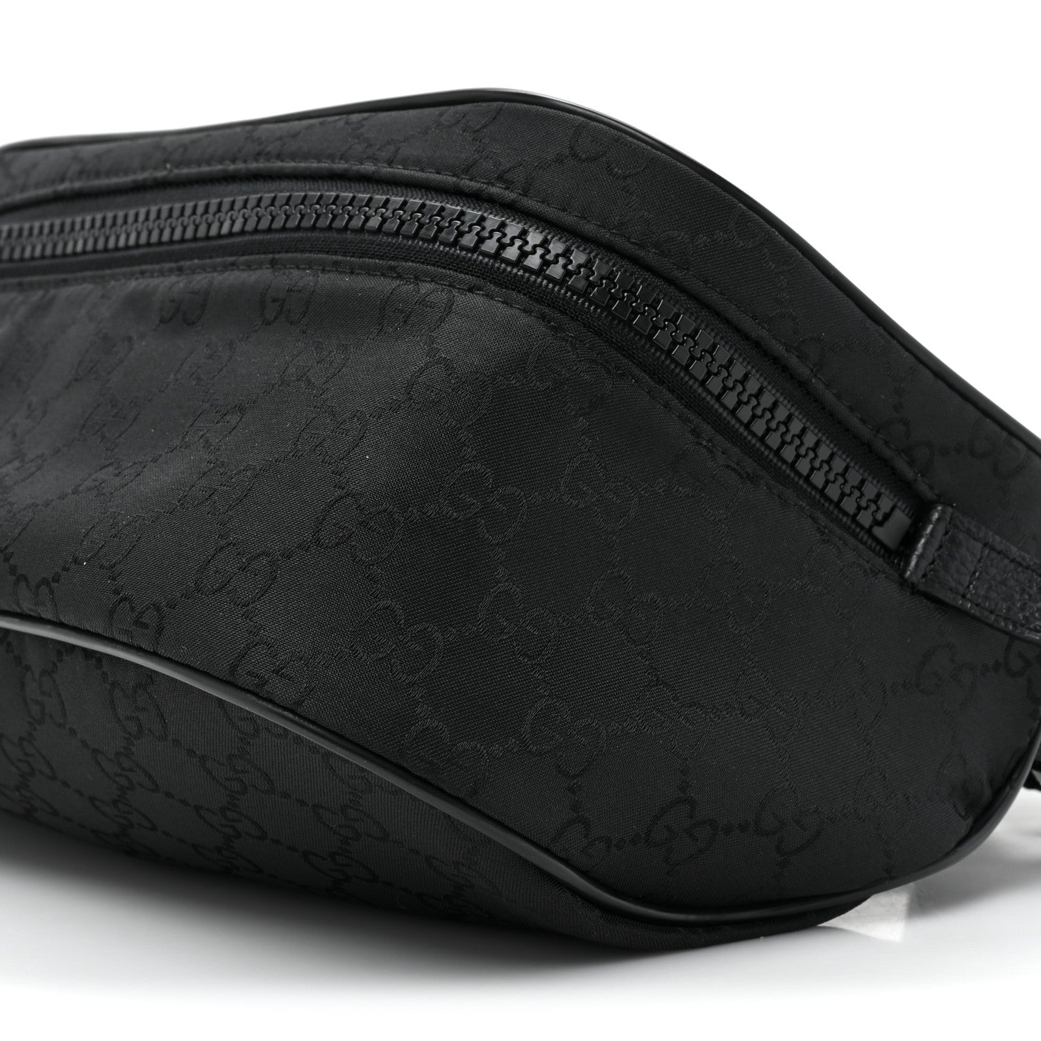 Gucci Nylon Monogram Fanny Pack Belt Bag Black 8 of 12