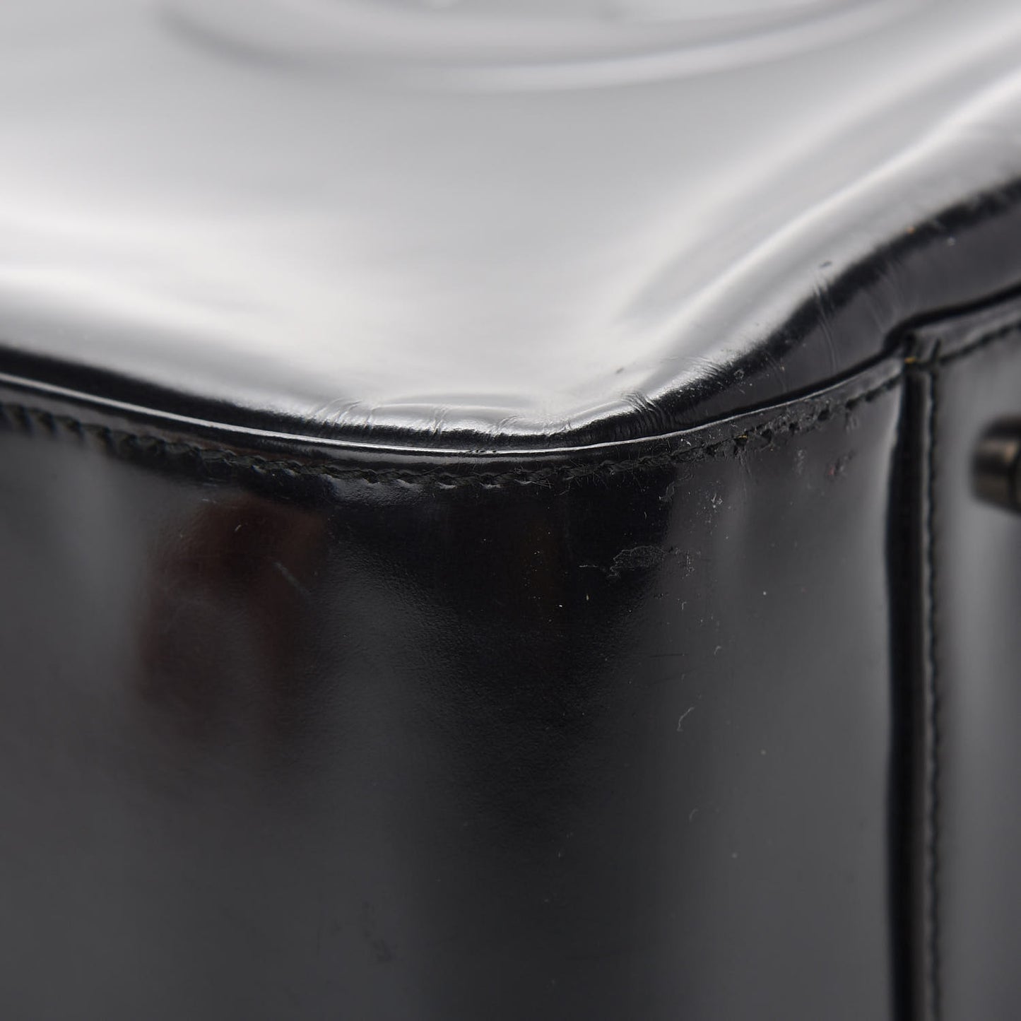 Patent Calfskin Interlocking G Tote Black