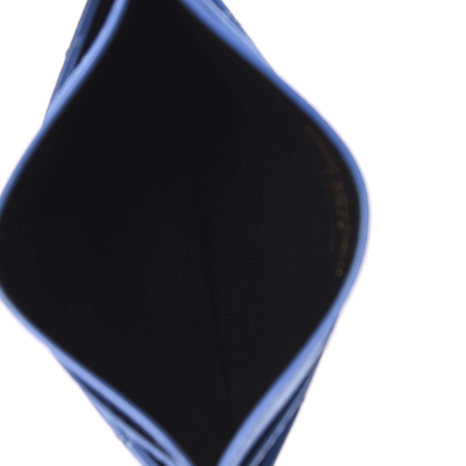 Saint Laurent Grain De Poudre Matelasse Monogram Credit Card Case Blue Clair 5 of 8