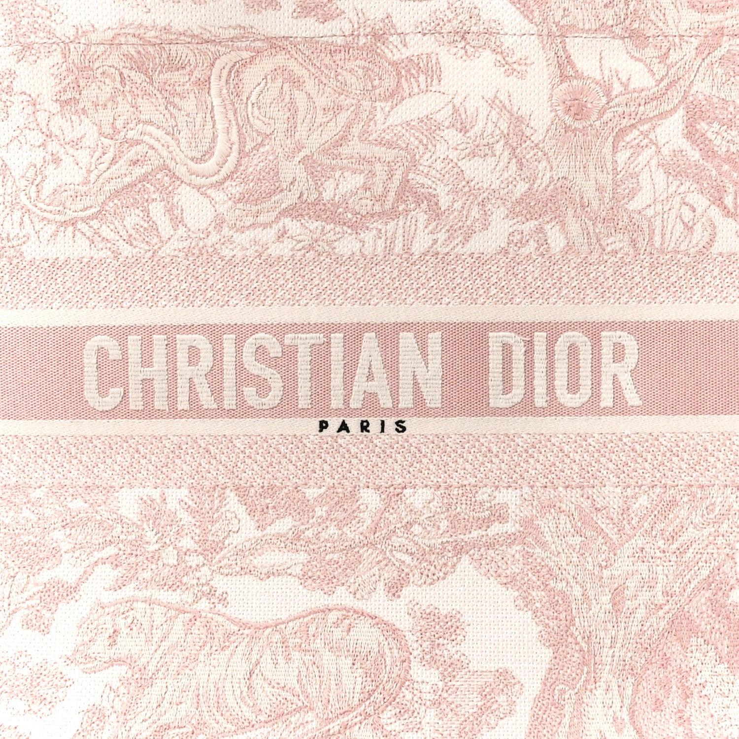 Christian Dior Canvas Toile De Jouy Embroidered Large Book Tote Pink 8 of 10