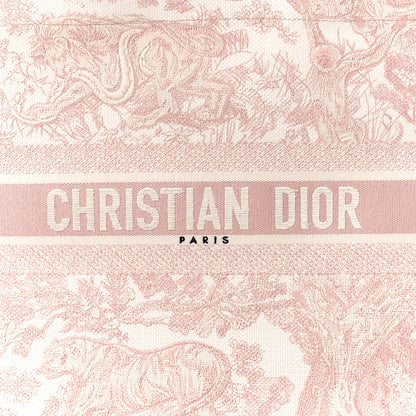 Christian Dior Canvas Toile De Jouy Embroidered Large Book Tote Pink 8 of 10
