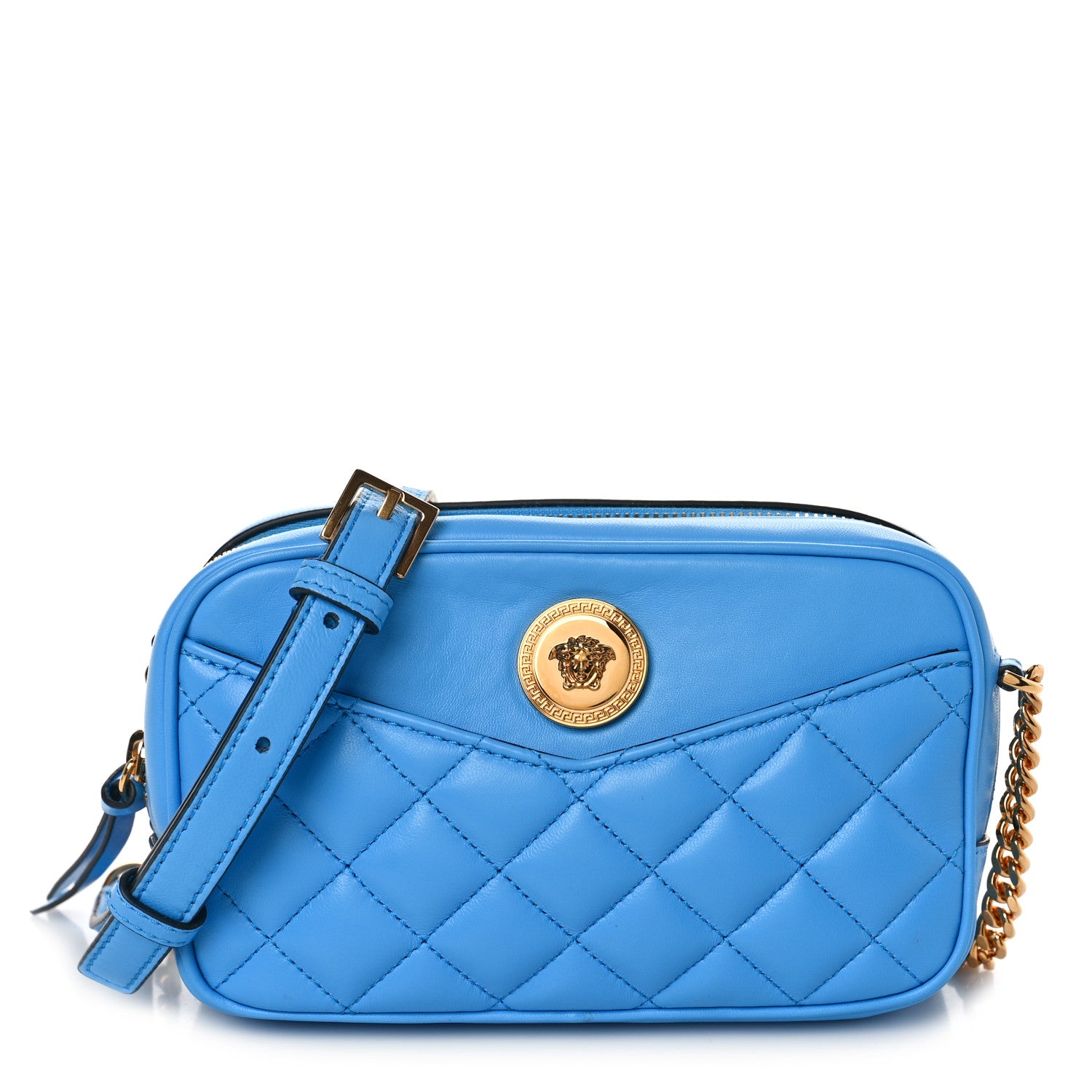 Versace Nappa Quilted Medusa Camera Bag Blue 1 of 8