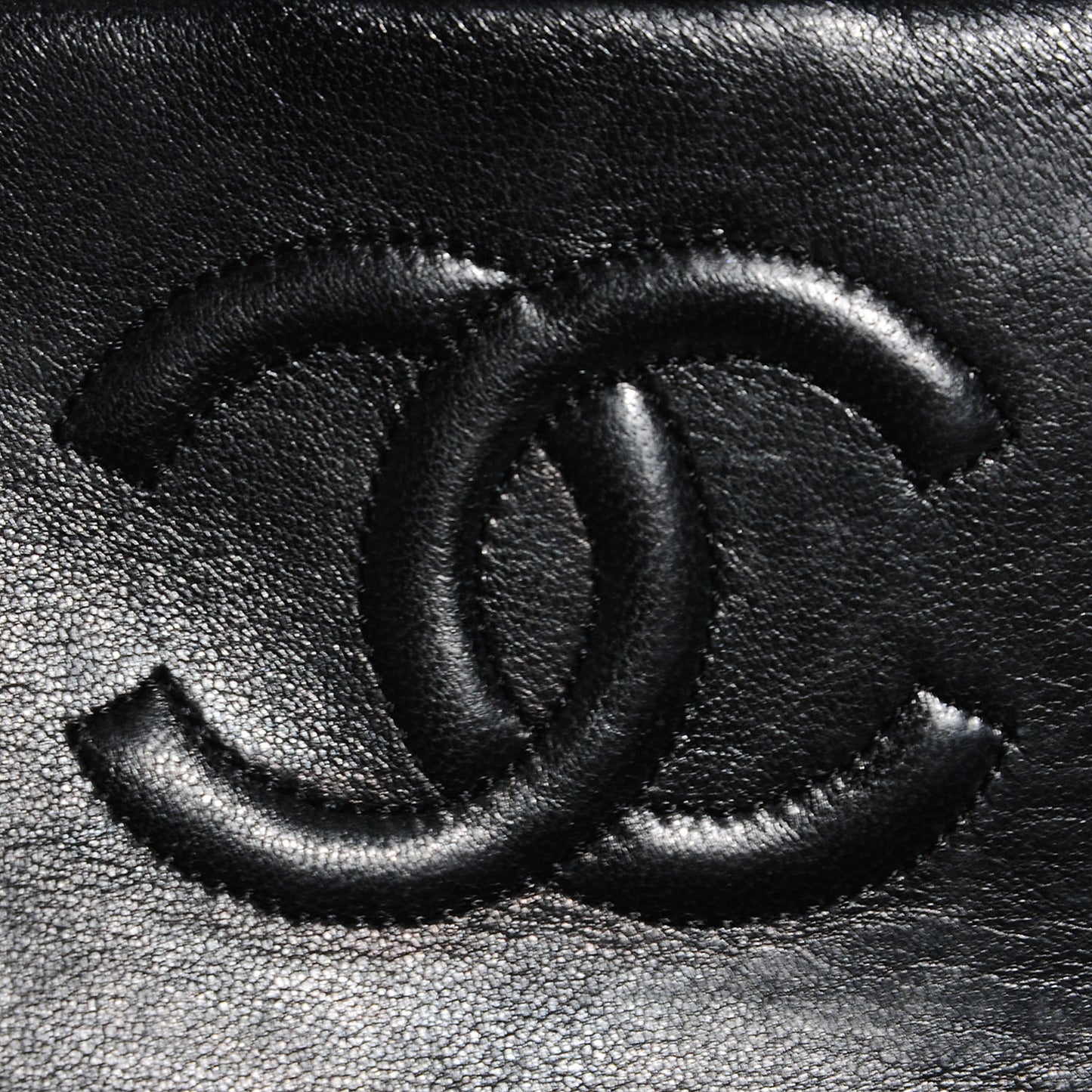 Lambskin Quilted Mini Square Flap Black