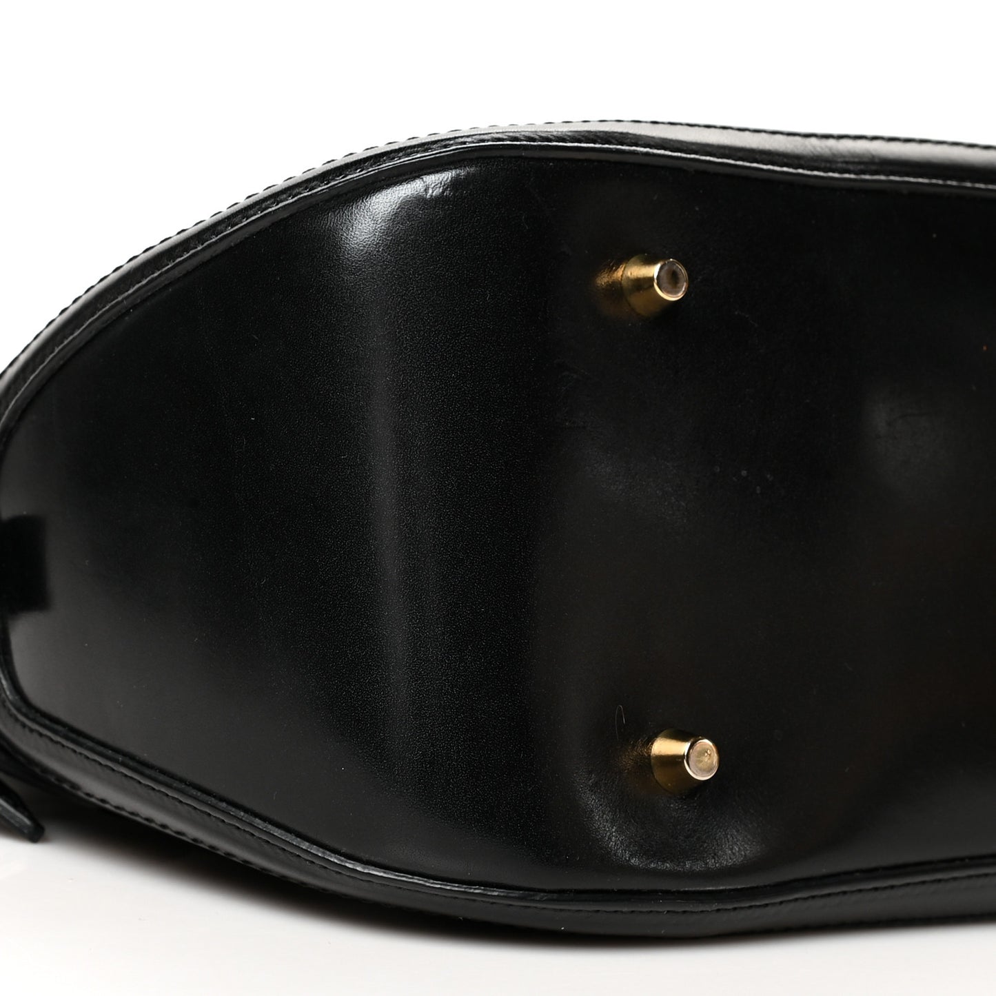 Bridle Calfskin House Check Small Orchard Bowling Bag Black