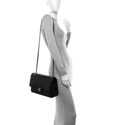 Chanel Caviar Quilted Jumbo Double Flap Black 2 of 10