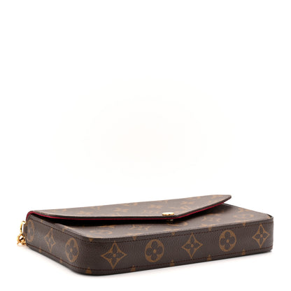 Louis Vuitton Monogram Pochette Felicie Chain Wallet Fuchsia 5 of 10