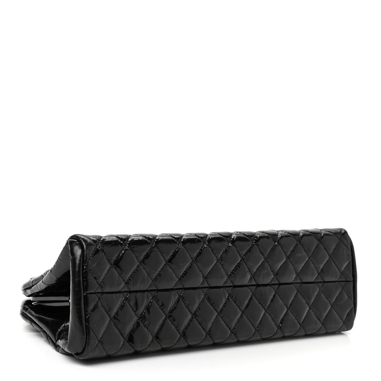 Chanel Patent Quilted Medium Just Mademoiselle Bowling Bag Black 4 of 12