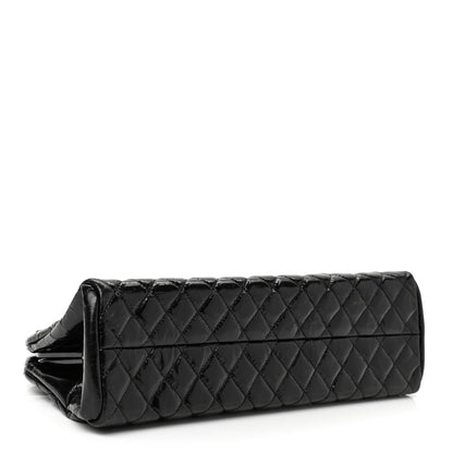Chanel Patent Quilted Medium Just Mademoiselle Bowling Bag Black 4 of 12