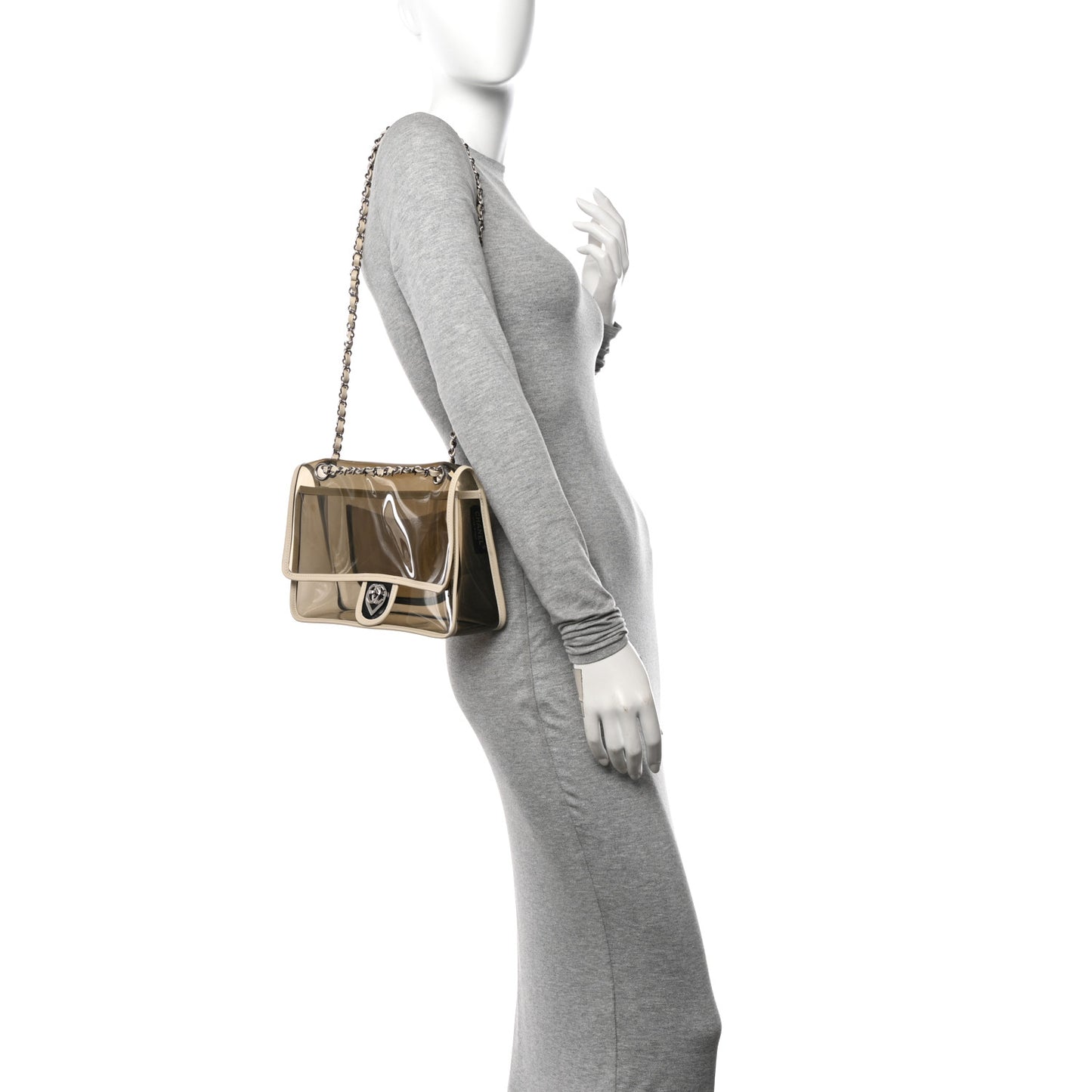 Lambskin Vinyl Large Naked Flap  Silver