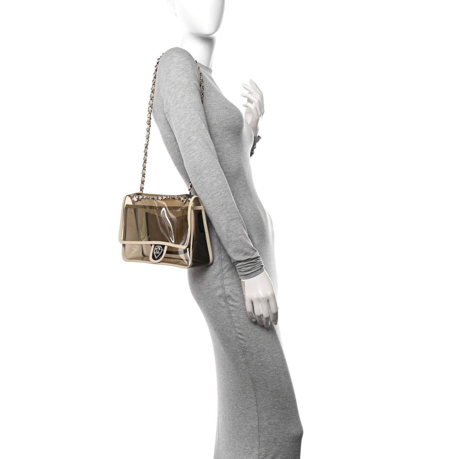 Chanel Lambskin Vinyl Large Naked Flap  Silver 2 of 10