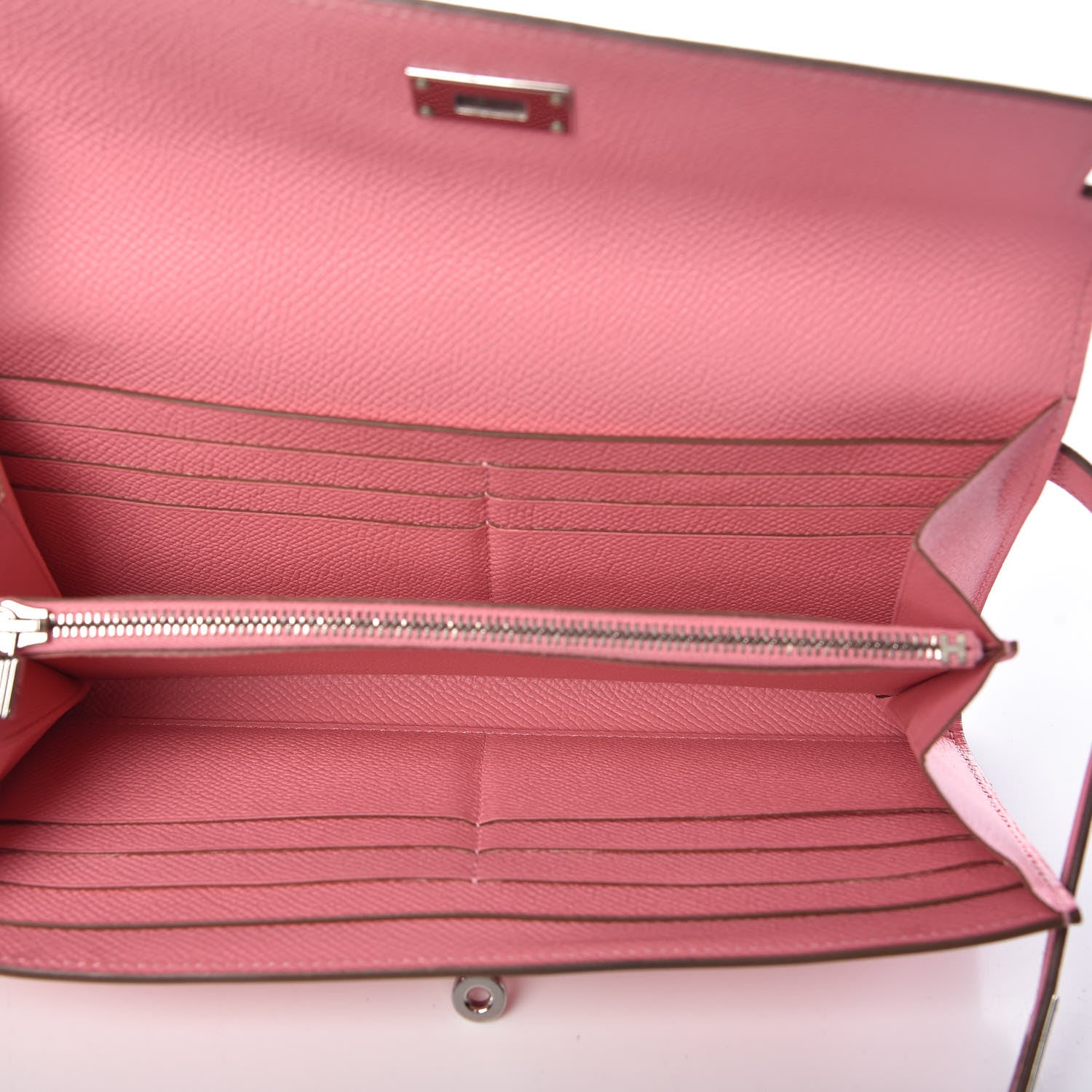 Hermes Epsom Kelly Longue Wallet Rose Confetti 13 of 35