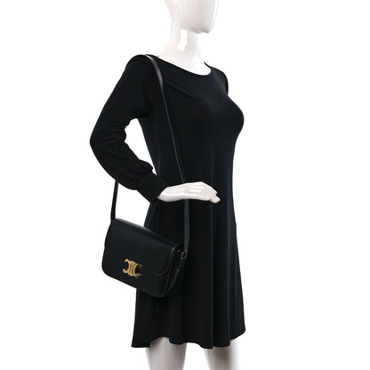 Celine Shiny Calfskin Medium Triomphe Black 2 of 12