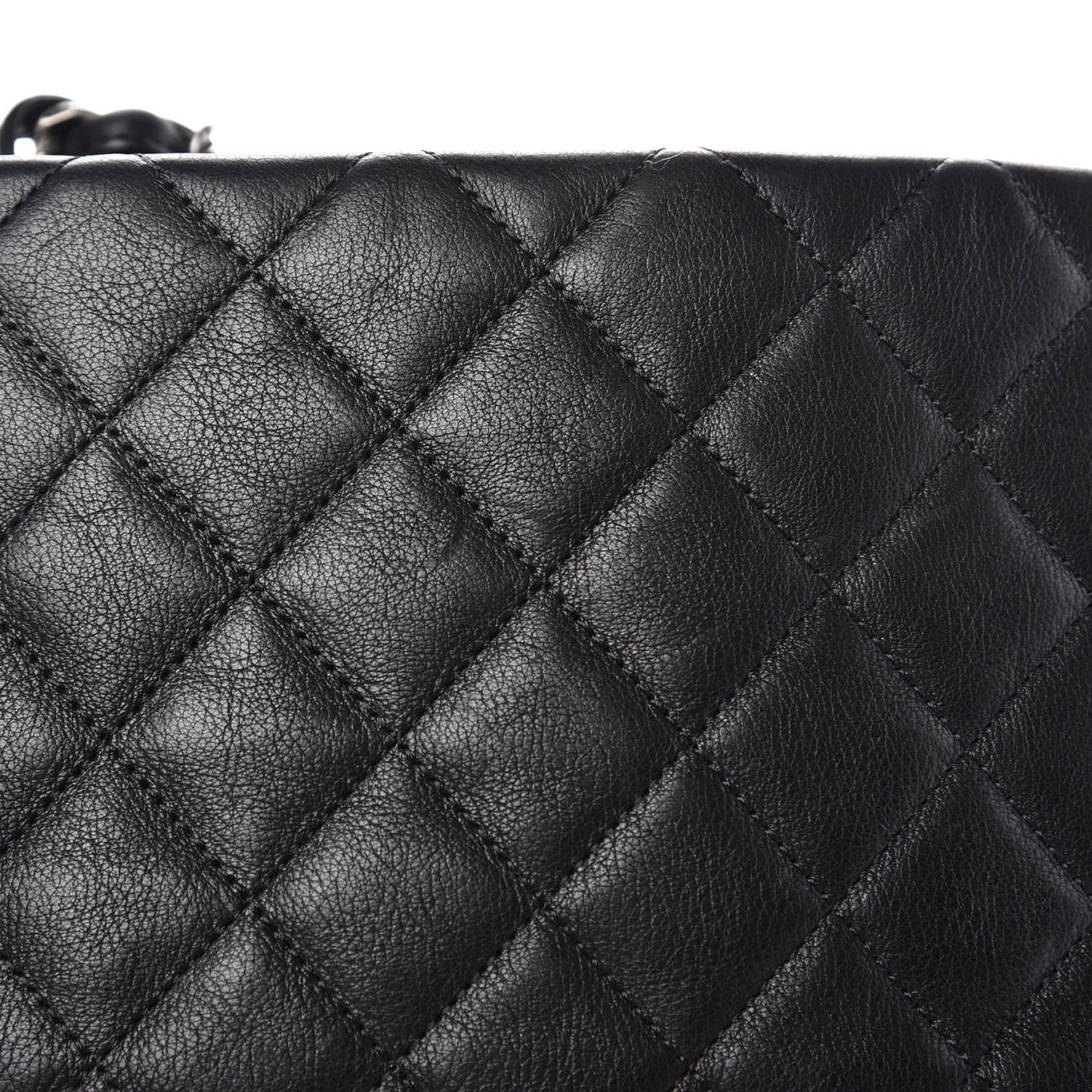 Calfskin Quilted Large Istanbul Flap Black