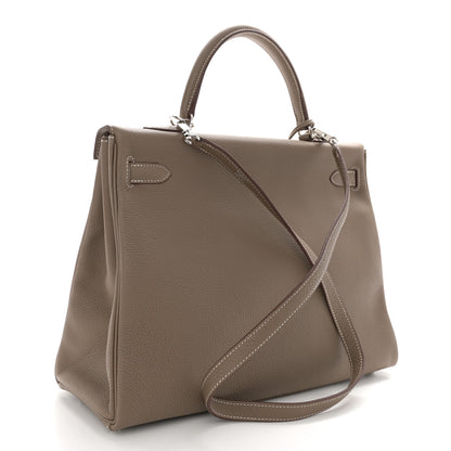 Hermes Togo Kelly Retourne 35 Etoupe 3 of 12