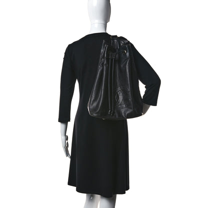 Chanel Lambskin Drawstring Sling Backpack Black 3 of 27