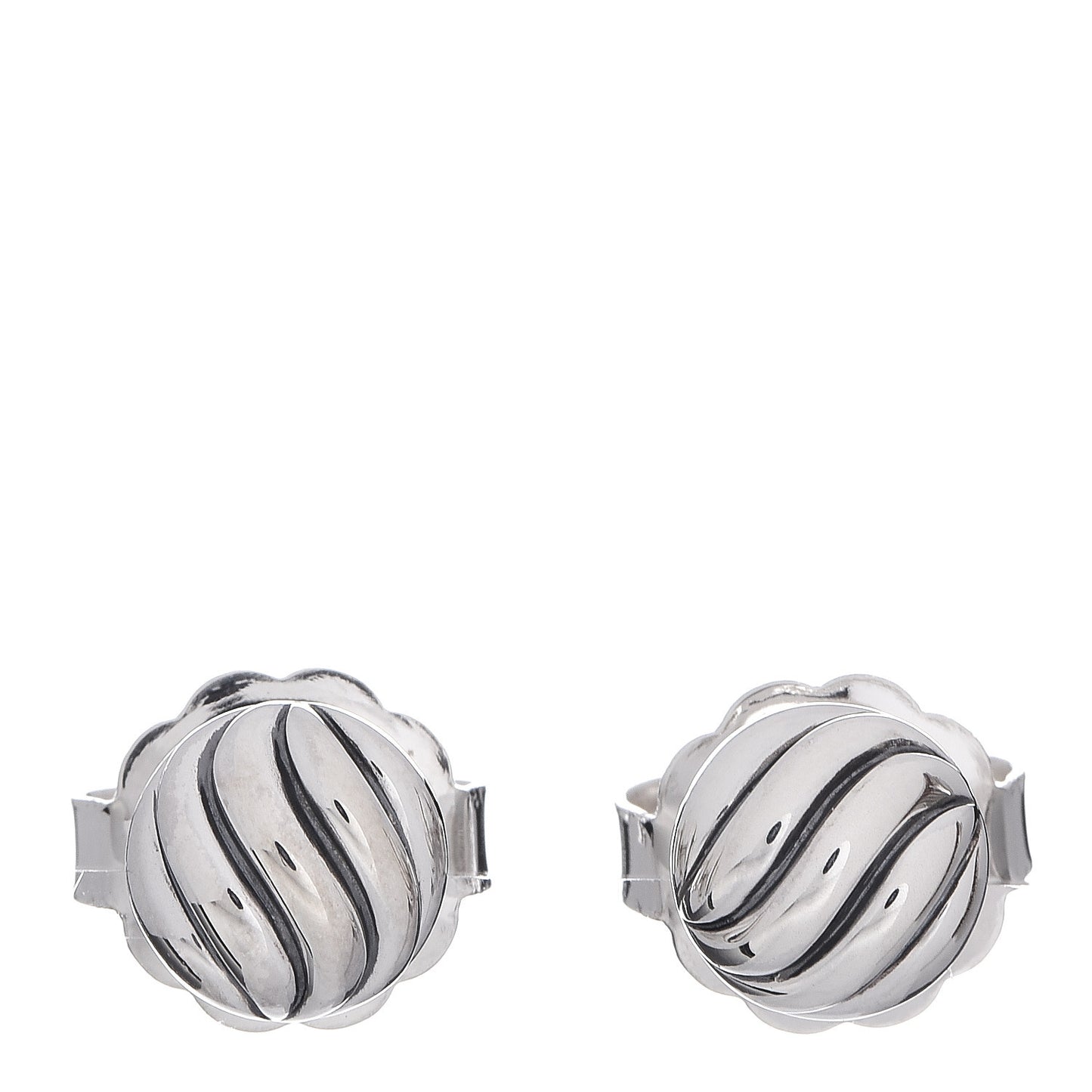Sterling Silver 8mm Sculpted Cable Stud Earrings