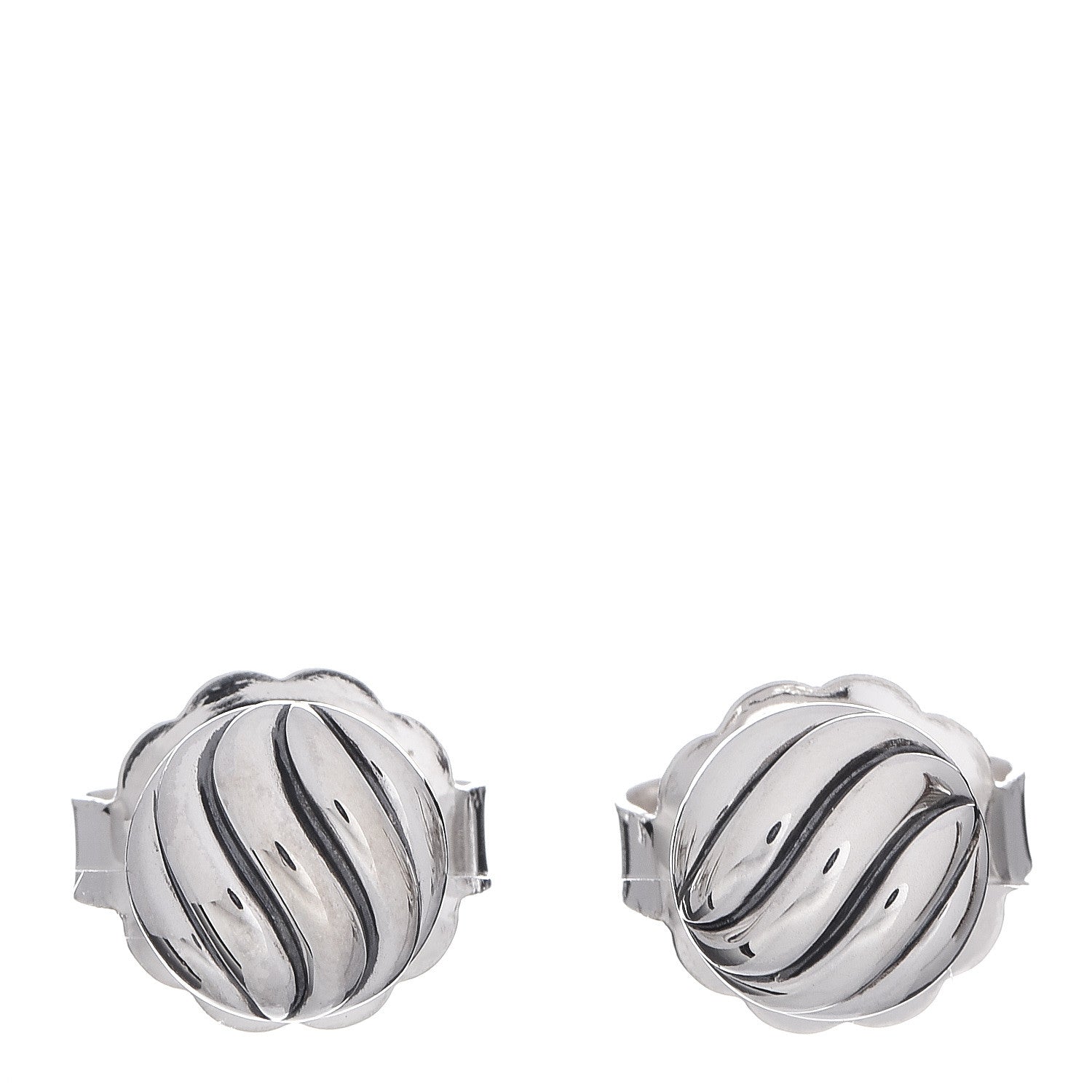 David Yurman Sterling Silver 8mm Sculpted Cable Stud Earrings 1 of 4