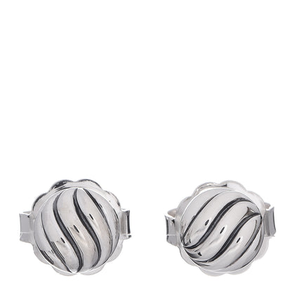 David Yurman Sterling Silver 8mm Sculpted Cable Stud Earrings 1 of 4
